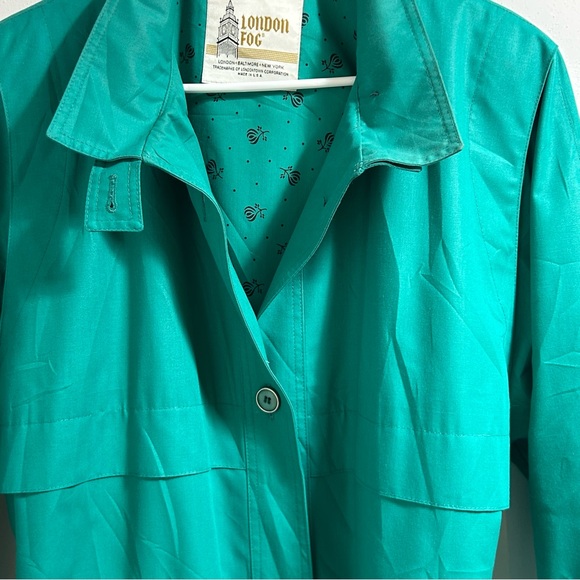 London Fog Vintage Green Women’s Trench Coat Size 14 - Picture 4 of 15